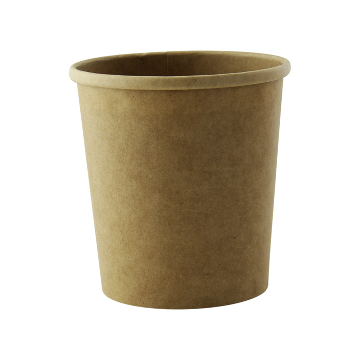 50pcs - Pot carton kraft brun chaud et froid - 490 ml - Ø 9,7 cm - H 9,8 cm