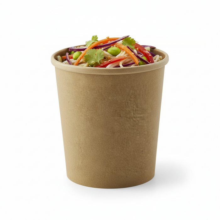 50pcs - Pot carton kraft brun chaud et froid - 490 ml - Ø 9,7 cm - H 9,8 cm