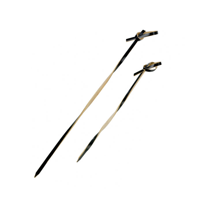 100pcs - Pique bambou noir torsadé "Tingi" - 10 cm