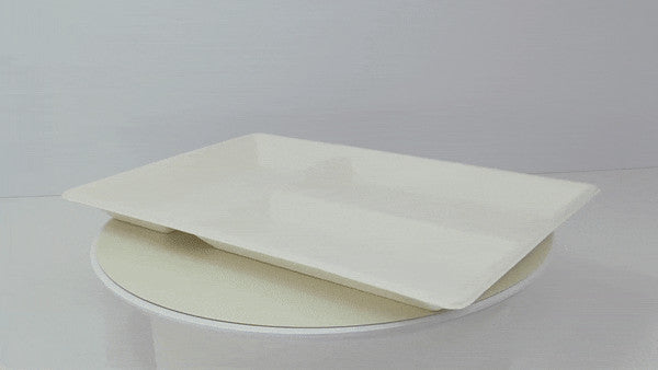 25pcs - Plateau repas blanc en pulpe 3 compartiments - 40 cm x 28 cm