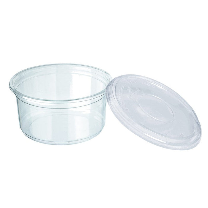 50pcs - Pot "Deli" rond en PLA transparent - 350 ml - Ø 12,1 cm - H 5,1 cm