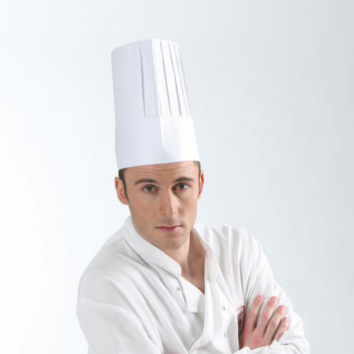 50pcs - Toque non tissé ovale "Master Chef" - H 25 cm