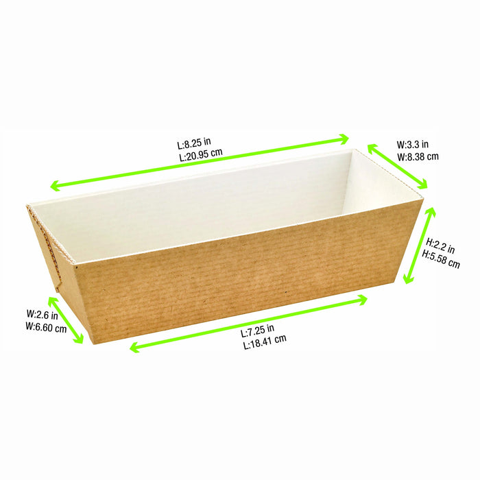 180pcs - Moule de cuisson rectangulaire en carton microflûte - 20,8 cm x 8,4 cm x 5,5 cm