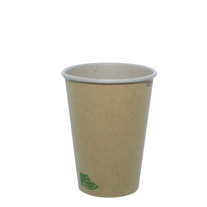 6pcs - Gobelet carton kraft "Zen" - 200 ml - Ø 7 cm - H 9,3 cm