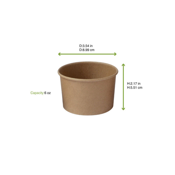 10pcs - Pot carton kraft brun chaud et froid - 180 ml - Ø 9 cm - H 5,5 cm