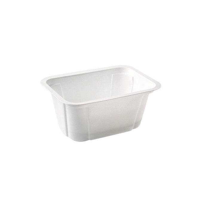 100pcs - 480ml 13,7x9,6x6,6cm - Barquette rectangulaire blanche en PP micro-ondable et scellable