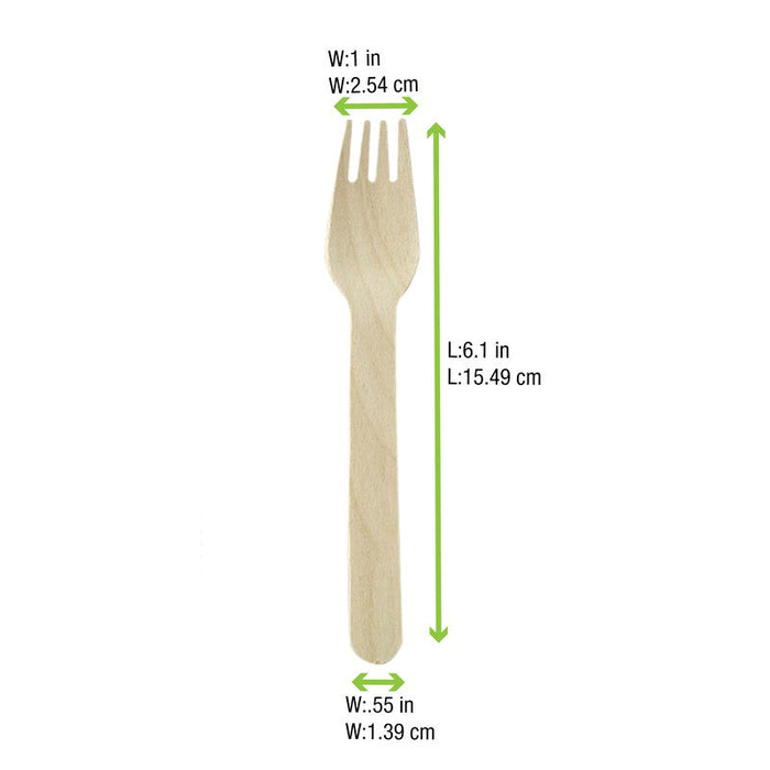 24pcs - Fourchette bois - 15,8 cm