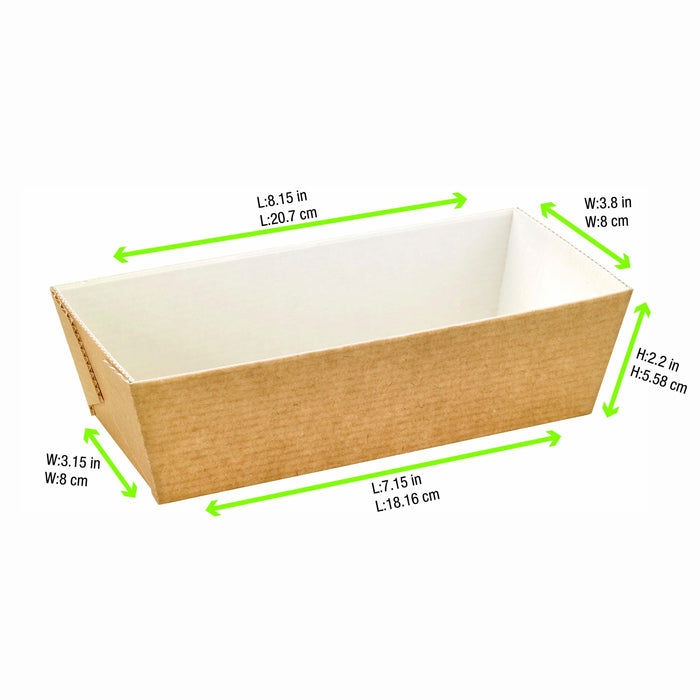270pcs - 20,6x9,6x5,5cm - Moule de cuisson rectangulaire en carton microflûte