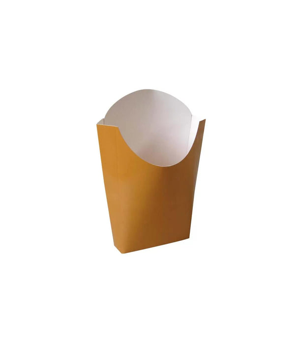 100pcs - Pochette kraft couleur pour frites - 500 ml - 5,5 cm x 12 cm x 15,2 cm