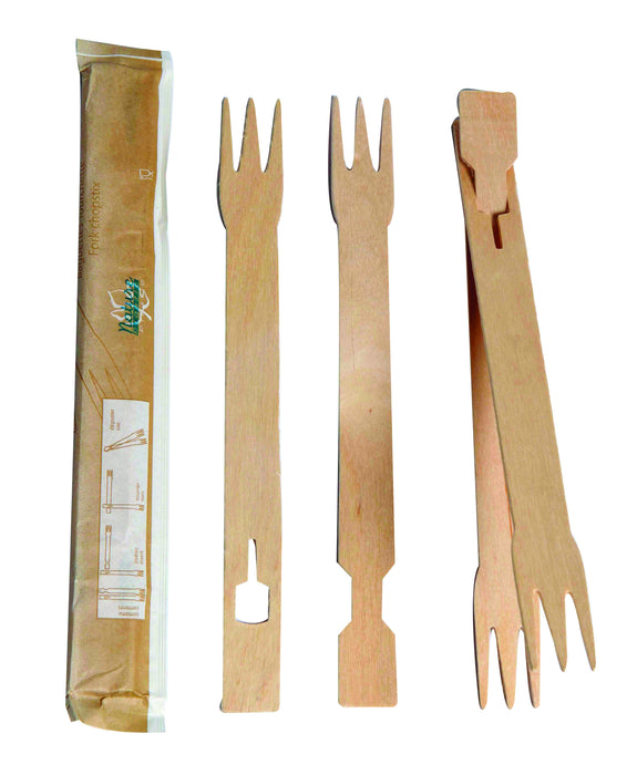 100pcs - Baguette fourchette bois pour débutant emballée par paire - 18 cm